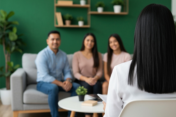 Padres de adolescentes en Pereira recibiendo terapia familiar